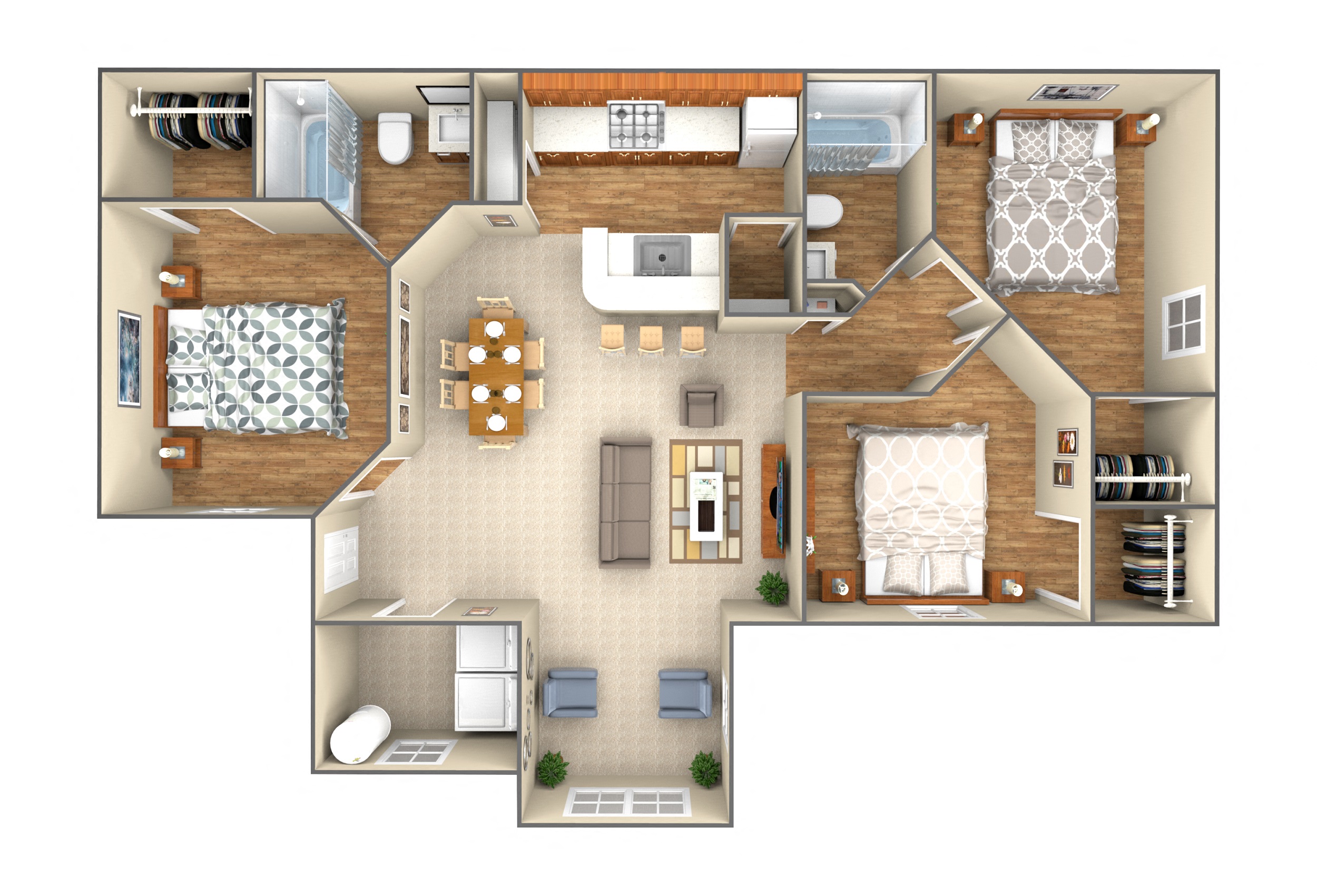 3-bedroom floor plan